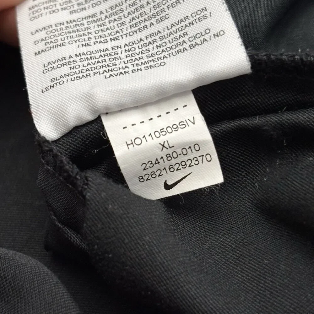 Nike Golf Jacket Mens XL Black V Neck Pullover Windbreaker Zipper Pockets Y2K